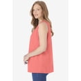 thumbnail image 3 of Woman Within Plus Size Smocked Henley Tank Top, 3 of 6