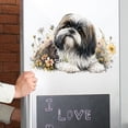 thumbnail image 2 of Adhesivo de pared con forma de perro Shih Tzu con flores, PVC, extraíble, 2 of 4