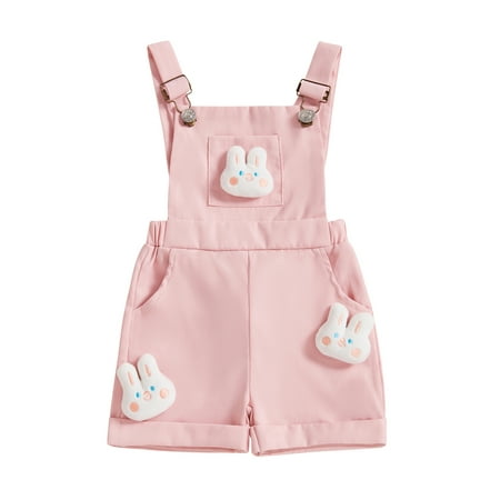

Bangyeer Toddler Baby Girl Easter Overalls Shorts Romper Sleeveless Suspender Trousers Jumpsuit