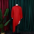 thumbnail image 2 of AURA Plus Size Chiffon Maxi Dress Half High Neck Long Sleeve Loose Fit Irregular Hem Elegant Summer Dress, 2 of 8