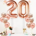 thumbnail image 2 of KatchOn, Rose Gold 20 Balloon Number - 40 Inch, Pack of 12 | 20 Balloons with Confetti | Cute 20 Birthday Decorations for Her | 20th Birthday Balloons | Happy 20th Birthday Decorations for Women, 2 of 6