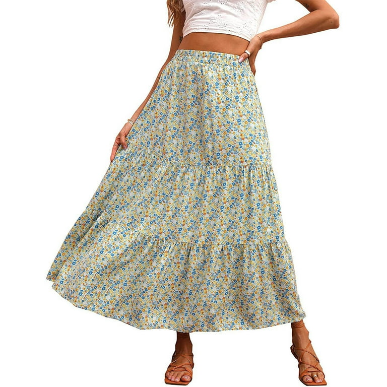 vintage ❦pleated knitted flare skirt - ロングスカート