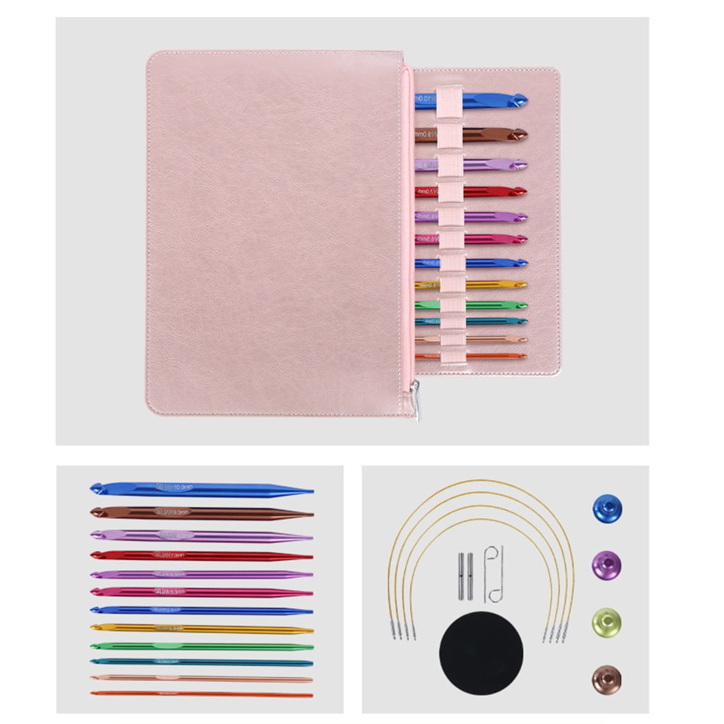 12Pcs Interchangeable Afghan Crochet Hook with Cable 3.0mm-10mm for Knitting Tunisian Knitting Needle with Case