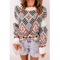 thumbnail image 3 of ABPHQTO Jersey De Mujer De Punto Con Estampado Azteca Multicolor, 3 of 5