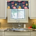 thumbnail image 2 of Yayeee Kitchen Valance Rod Pocket 54" x 18" Living Room Window Curtain, Red Floral Flamingo, 2 of 6