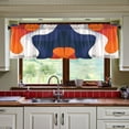 thumbnail image 3 of Yayeee Kitchen Curtains Tier Set of 2 Light Filtering 57"x36" Over Sink Window Panels, Blue Abstract Wavy, 3 of 7