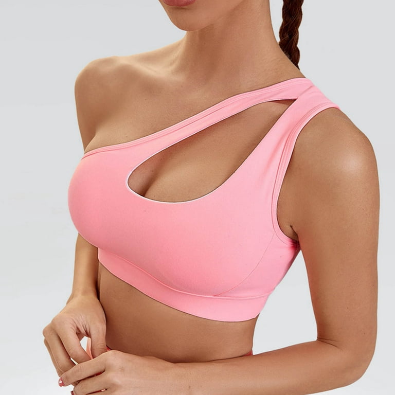 ZHAGHMIN Padded Bra Tank Top Women One Shoulder Plus Size Exercise Shake  Proof Yoga Bra Underwear With Bra Womens Workout Clothes Crossed Sports Bra