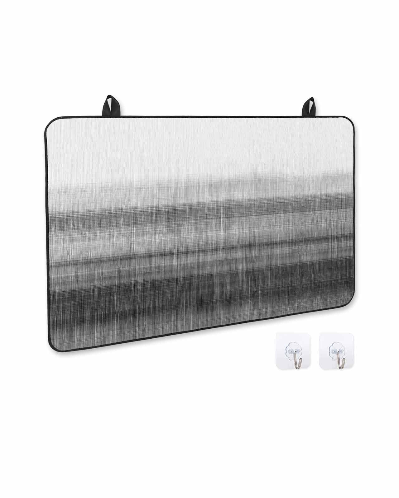 nqOlkjepod Large Induction Cooktop Protector Mat 36"x21", Black White Ombre Stove Top Covers for Electric Stove, Vintage Minimalism Abstract Stripes Stove Burner Cover Mats, Glass Top Stove Cover