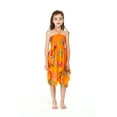 thumbnail image 2 of Girl Gypsy Uneven Bottom Hawaiian Luau Dress in Pretty Tropical Orange Size 12, 2 of 5