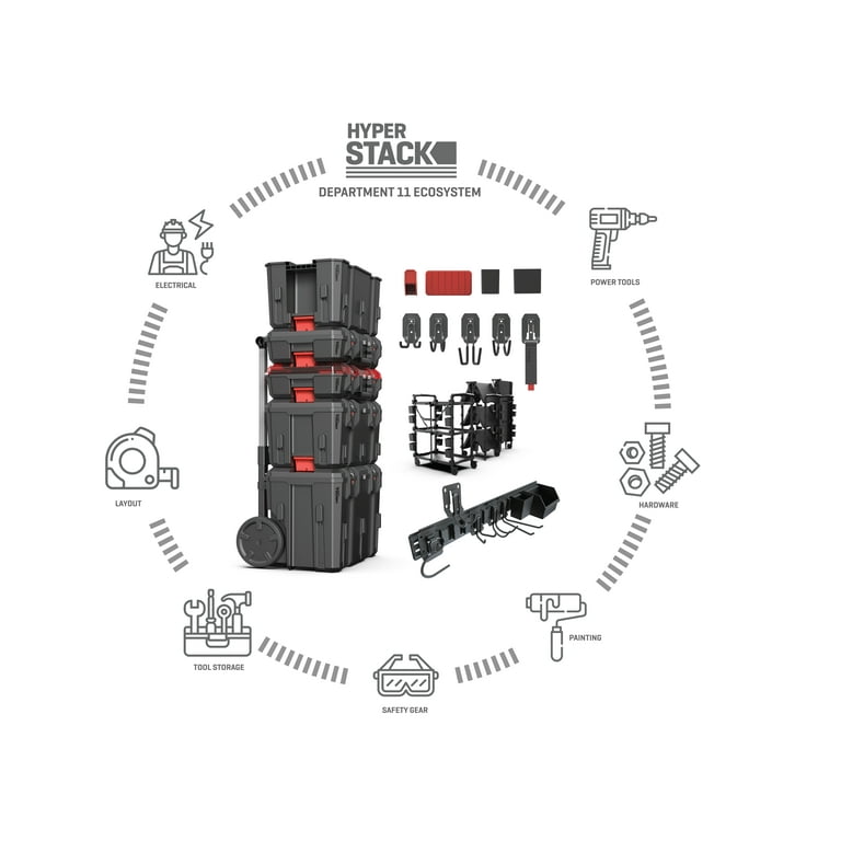 Hyper Tough Hyper Stack Interlocking Storage Crate, Black