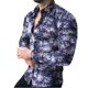 thumbnail image 3 of Camisas Para Hombre Camisa estampada informal de otoño e invierno para hombre, camisa de manga larga con solapa y botones, camisa informal de manga larga con solapa estampada (Purple, XXL), 3 of 6