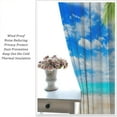 thumbnail image 5 of Beach Curtains for Kitchen,Tropical Island Sea Beach Waves Summer Green Palm Leaves Nature Landscape Print Rod Pocket Window Treatments Drapes for Bedroom Kitchen Bathroom84x84in, 5 of 6