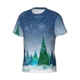 thumbnail image 5 of Vsdgher Christmas Trees Print Men's Dry Fit Mesh Athletic Shirts Moisture Wicking Tennis T-Shirt Tops, 5 of 9