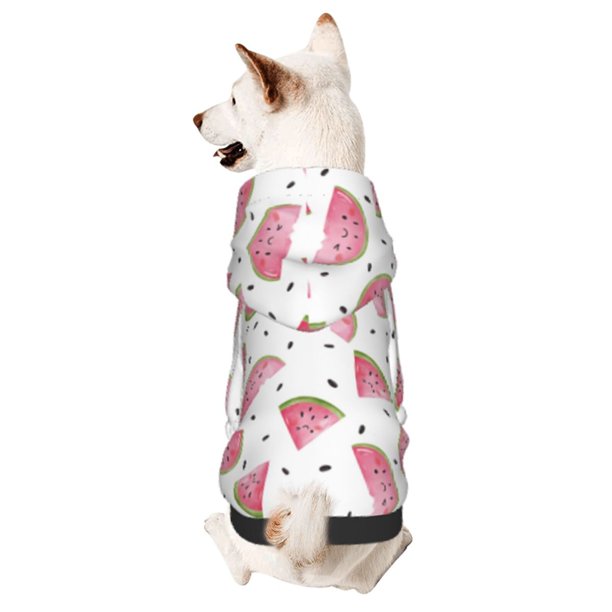 Fotbe Watermelon Sudadera con Estampado para Perros Pequeños – Suéter con Capucha para Mascotas, Tela Suave de Forro Polar con Bolsillo-Medium