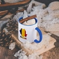 thumbnail image 5 of 3dRose, The flag of Romania in the outline map and name of the country, Romania., 11oz Two-Tone Blue Mug, 5 of 7
