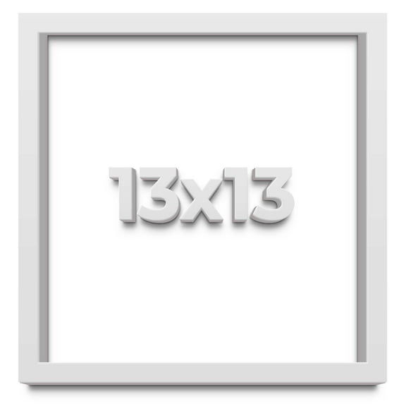 13x13 Shadow Box Frame White | 2 Inches Deep Real Wood Contemporary Shadowbox Display Frame | UV