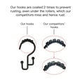 thumbnail image 7 of Utopia Alley Shower Hooks - Double Shower Curtain Rings for Bathroom - Rust Resistant Shower Curtain Hooks for Shower Curtain or Liner - Double Roller Shower Curtain Hooks - Set of 12, Matte Black, 7 of 7