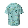 thumbnail image 2 of Xecao offers the Hawaiian Style for Men's Casual Short-sleeved Shirt, a button-up collared shirt with a pocket, perfect for beach vacations and yacht travel in the Large size., 2 of 7