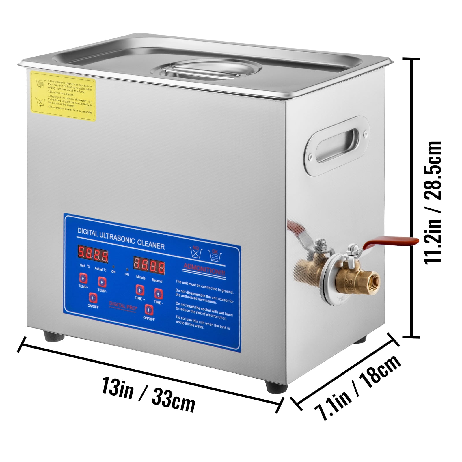 VEVOR Ultrasonic Cleaner 6L Ultrasonic Vinyl Cleaner 7-12 Inch 8 Records Ultrasonic Vinyl Cleaning Machine 180W Ultrasonic Records Cleaner with Drying Rack for Home Store