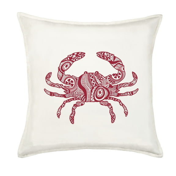 Greendale Home Fashions 20" x 20" Red Crab Cotton Canvas Decorative Pillow