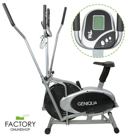 Geniqua 2 in 1 Elliptical Bike Cross Trainer Exercise Fitness Workout Gym Cardio Machine