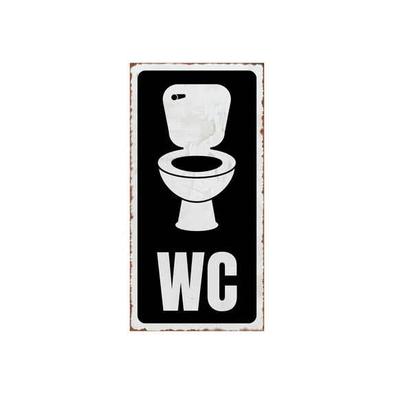 "Toilet Warning" Metal Sign