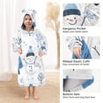 thumbnail image 3 of FORMRS Wearable Blanket Hoodie with Sleeves for Kids Cozy Flannel Sweatshirt, Simple Cartoon Snowmen, 3 of 7