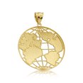 thumbnail image 2 of 10K Yellow Gold Two Toned World Map Globe Charm Pendant (1.90" x 1.35"), 2 of 3