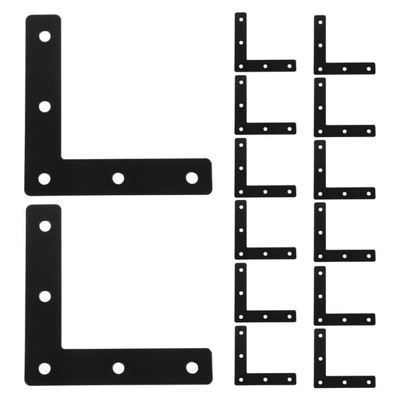 OUNONA 15pcs L Shaped Corner Brackets 90 Degree Metal Braces For Wood Furniture Shelves Cabinets Desk Table Chair Wood Board Connectors