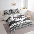 thumbnail image 2 of Castle Fairy Animal Bear King Bedding 7pcs,Bohemian Aztec Wildlife King Bed in a Bag,Grey Reversible, 2 of 7