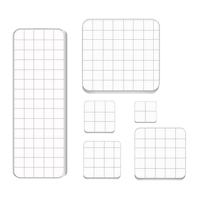 6 x 5 Acrylic Stamp Block Clear Stamping Block with Grid Lines Square