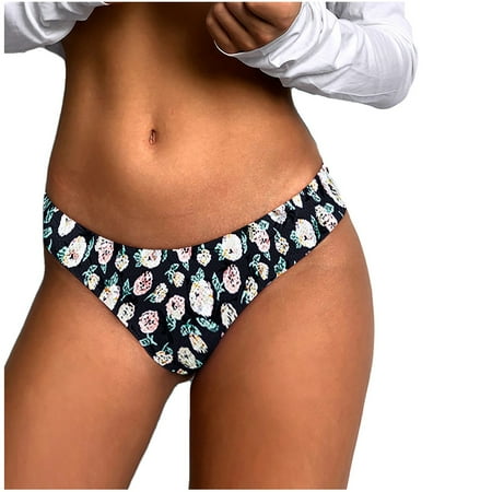 

Cathalem Silk Stockings for Women with Bows 1 Lingerie Pieces Briefs Print Low-waist Silk Stockings for Women with Bows Underwear Black Small