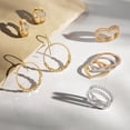 thumbnail image 4 of Welry 14kt Three-Tone Gold-Plated Sterling Silver Chevron Ring Set with Cubic Zirconia, Size 7, 4 of 4
