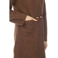 thumbnail image 5 of Simply Couture Plus size Women's Notched Lapel Long Sleeve Buttoned Classic Winter Long Coat, 5 of 6