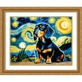 thumbnail image 2 of Stephen Chambers 24x20 Gold Ornate Wood Framed With Double Matting Wall Art Titled - Dachshund 1, 2 of 6