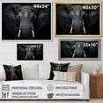 thumbnail image 4 of Designart "Black And White Elephant Beauty Of Strength VI" Animals Floater Framed Canvas Print, 4 of 7