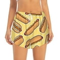 thumbnail image 2 of Gaeub Hot Dogs Print Women's Athletic Shorts,High Waisted Running Shorts,Pocket Sporty Short,Gym Elastic Workout Shorts-Large, 2 of 7