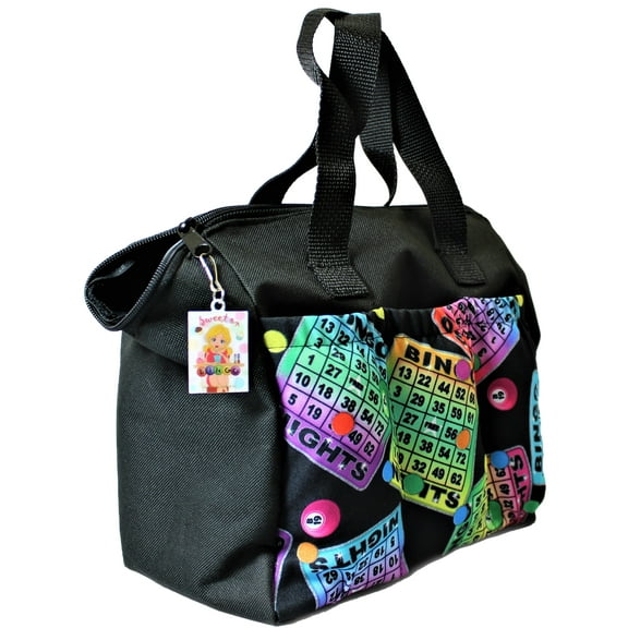 Lucky Lady Dauber Co. Neon 6 Pocket Bingo Bag with Inside Liner and Sweet on Bingo Lucky Charm