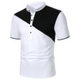 thumbnail image 2 of HAPIMO Slim Business Cotton Lined Shirts for Men Activewear Casual Workout Summer Holiday Fashion Tees Solid Color Teens Tops Short Sleeve Quarter Button White S, 2 of 9
