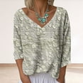 thumbnail image 5 of uublik Satin Shirts for Women 3/4 Sleeve V-Neck Tops Casual Blouses Shirts Fall Clothes Multicolor, 5 of 5