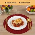 thumbnail image 4 of Red Floral Round Placemats Set of 4, Braided Polypropylene Place Mats, Country Farmhouse Abstract Flowers Pattern Washable Table Mats for Kitchen Dinner Holiday Wedding Party Coffee Table Decor 15", 4 of 9