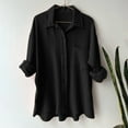 thumbnail image 5 of Gibobby Womens Summer Tops Dressy Casual Blouse Top Ruffled Short Sleeve Button Up Striped Shirt(Black,XL), 5 of 5