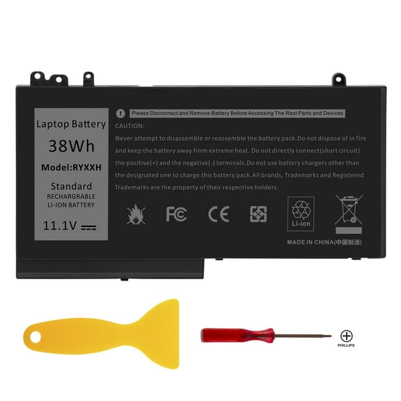 RYXXH Laptop Battery for Dell Latitude E5450 11 3150 3160 Latitude 12 5000 E5250 Series 0RYXXH 9P4D2 R5MD0 YD8XC 5TFCY VVXTW VY9ND 0VY9ND 11.1V 38Wh