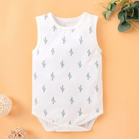 

Boys Clothing Baby Boys Girls Cartoon Sleeveless Romper Clothes Bodysuit