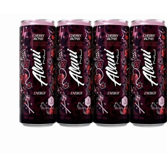 ALANI NU CHERRY BOMB, ENERGY DRINK, SUGAR FREE, LOW CALORIE, 12 fl oz. CANS, 4 pack