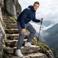thumbnail image 2 of Mens Cargo Pants Casual Lightweight Elastic Waist Joggers Drawstring Baggy Comfy Workout Hiking Pants Multi Pockets Gray XL, 2 of 9