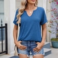 thumbnail image 6 of CAIVO Womens Tops Basic T Shirt Casual V Neck Short Sleeve Solid Color Stylish T-Shirts, 6 of 7