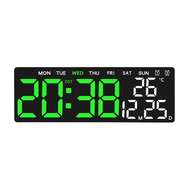 Reloj despertador digital multiusos rectangular para decoración del hogar, reloj digital LED, reloj de escritorio eléctrico para estante, mesa de baño Concha blanca