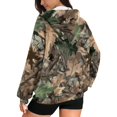 thumbnail image 2 of Garronmavis Camouflage Leaves Women Oversized Sweatshirts Versatile Casual Zip Up Hoodies for Women Relaxed Stretchy Long Sleeve Winter Clothing Outfits with Pocket, 2 of 7