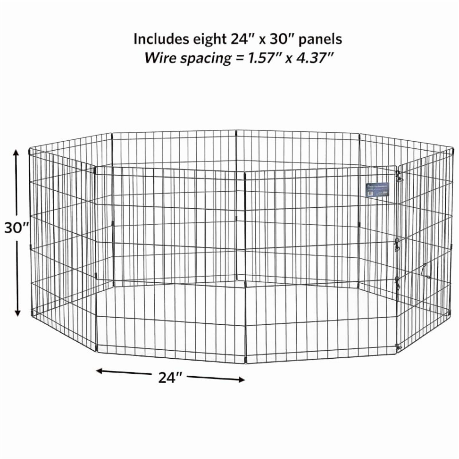 GODOHOME 30″Foldable Metal Playpen Eight Piece Fence Dog Cage, Black